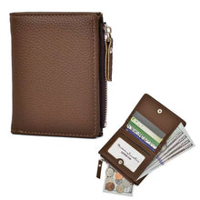 画像をギャラリービューアに読み込む, 【2026春のビッグセール開催！】紙幣と小銭を収納できる本革の三つ折り財布。お札と小銭のポケットが同じ方向を向いているので、コンパクトでスタイリッシュなので、ギフトにも最適です。
