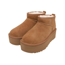 画像をギャラリービューアに読み込む, 【2026春のビッグセール開催！】冬にぴったりの、クラシックで多用途なレディース プラットフォーム ショート レザー ブーツ。
